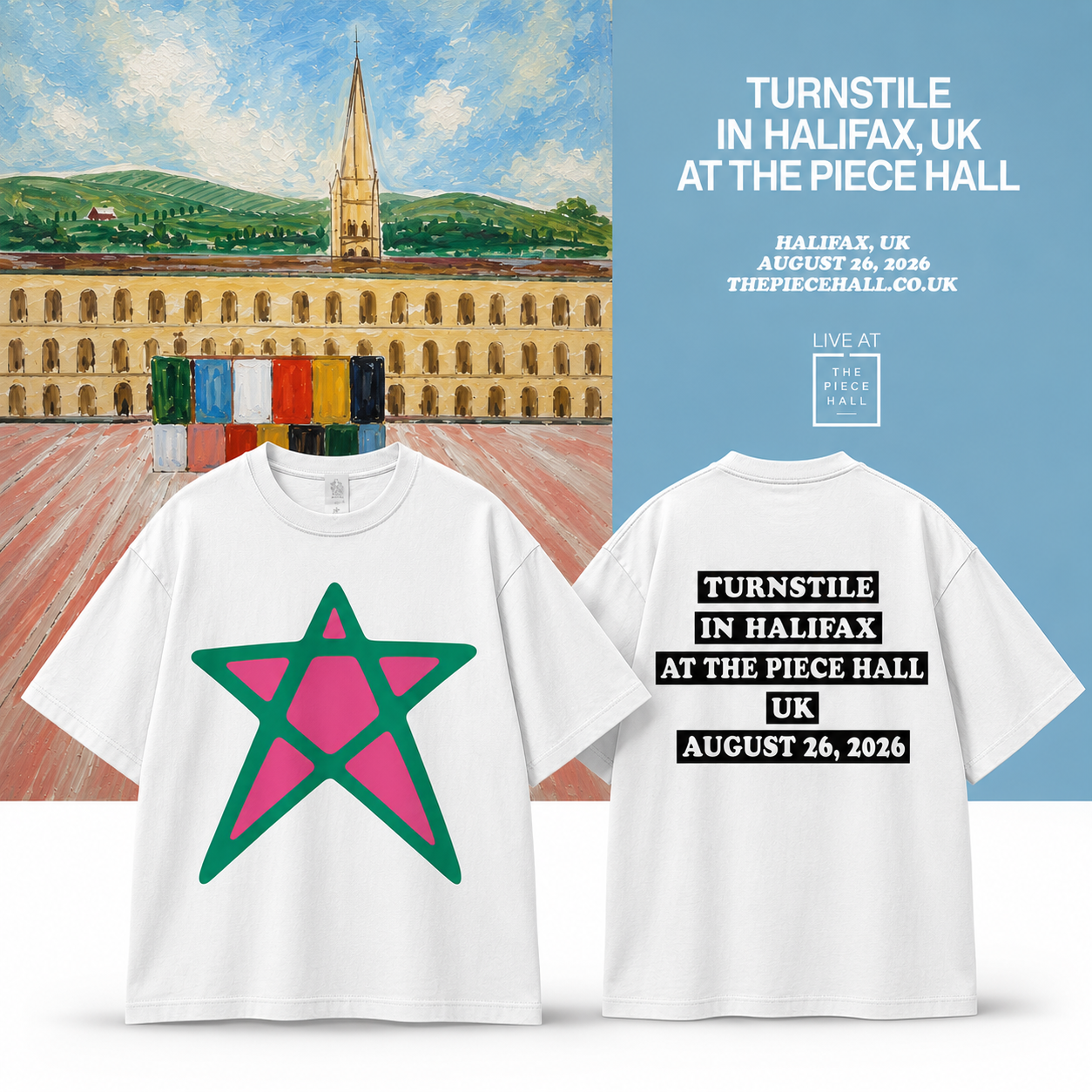 Turnstile August 26 2026 The Piece Hall Halifax UK Exclusive T-Shirt