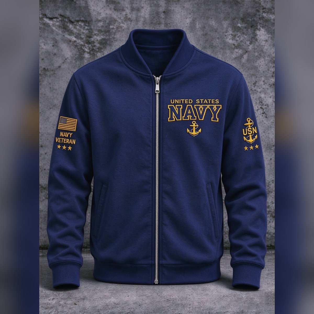 United States Navy Zip Up Jacket Patriotic Gift For Veterans