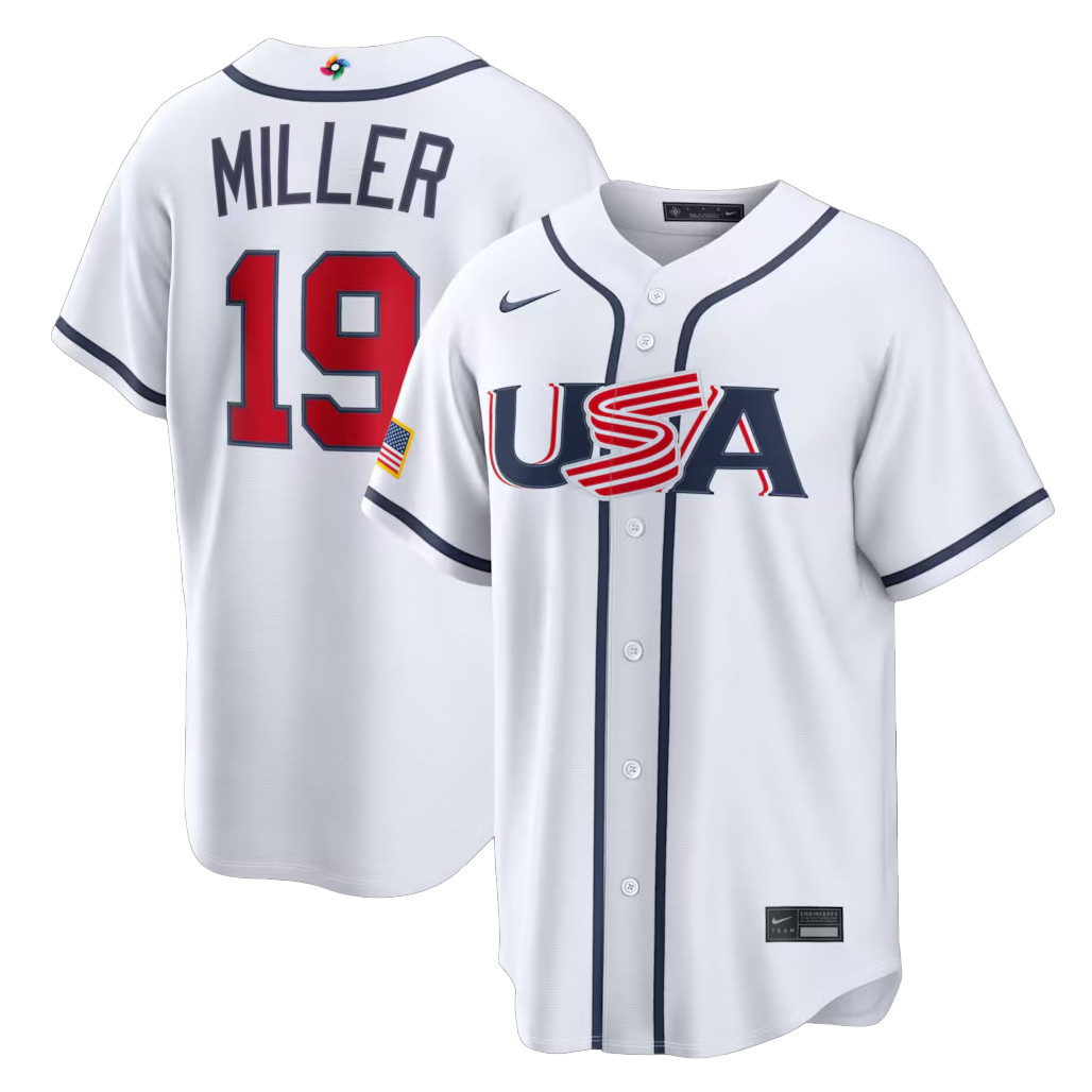 USA Baseball Mason Miller White 2026 World Baseball Classic Home Stadium Baseball Jersey