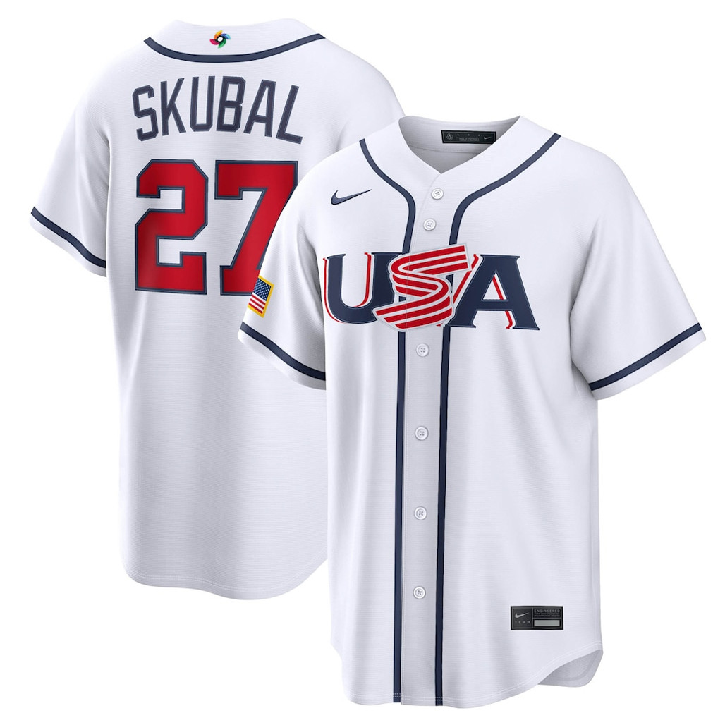 USA Baseball Tarik Skubal White 2026 World Baseball Classic Home Stadium Baseball Jersey