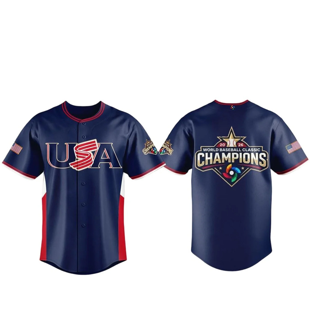 USA Baseball World Baseball Classic 2026 Champions Navy Baseball Jersey