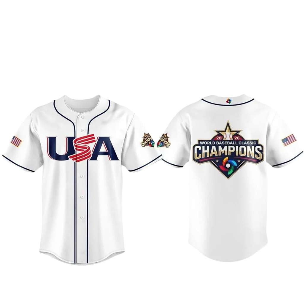 USA Baseball World Baseball Classic 2026 Champions White Baseball Jersey