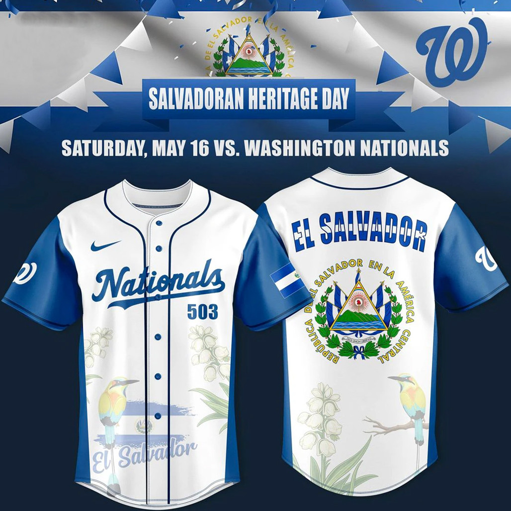 Washington Nationals Salvadoran Heritage Day 2026 Baseball Jersey
