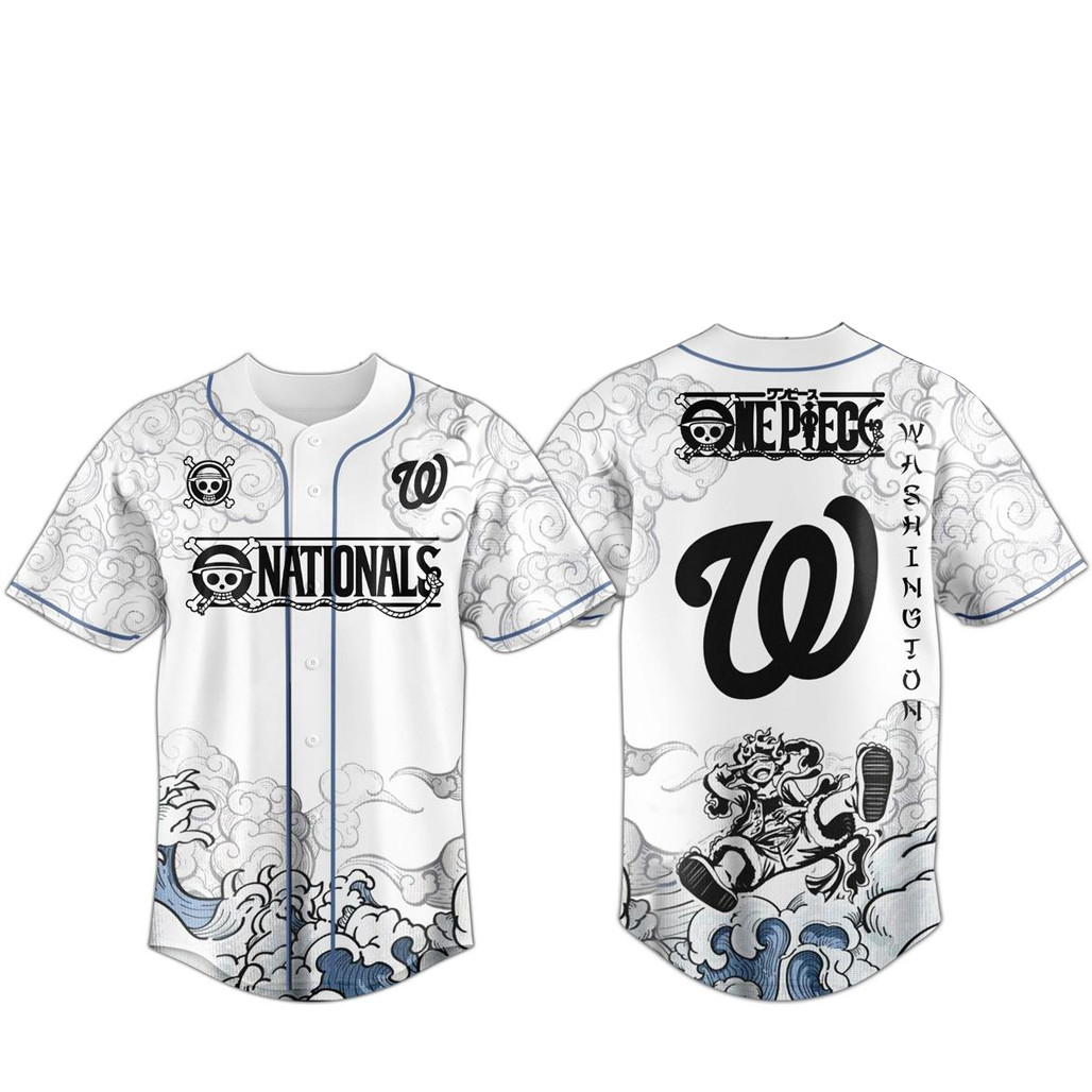 Washington Nationals x One Piece 2026 Luffy The Gear 5 Baseball Jersey
