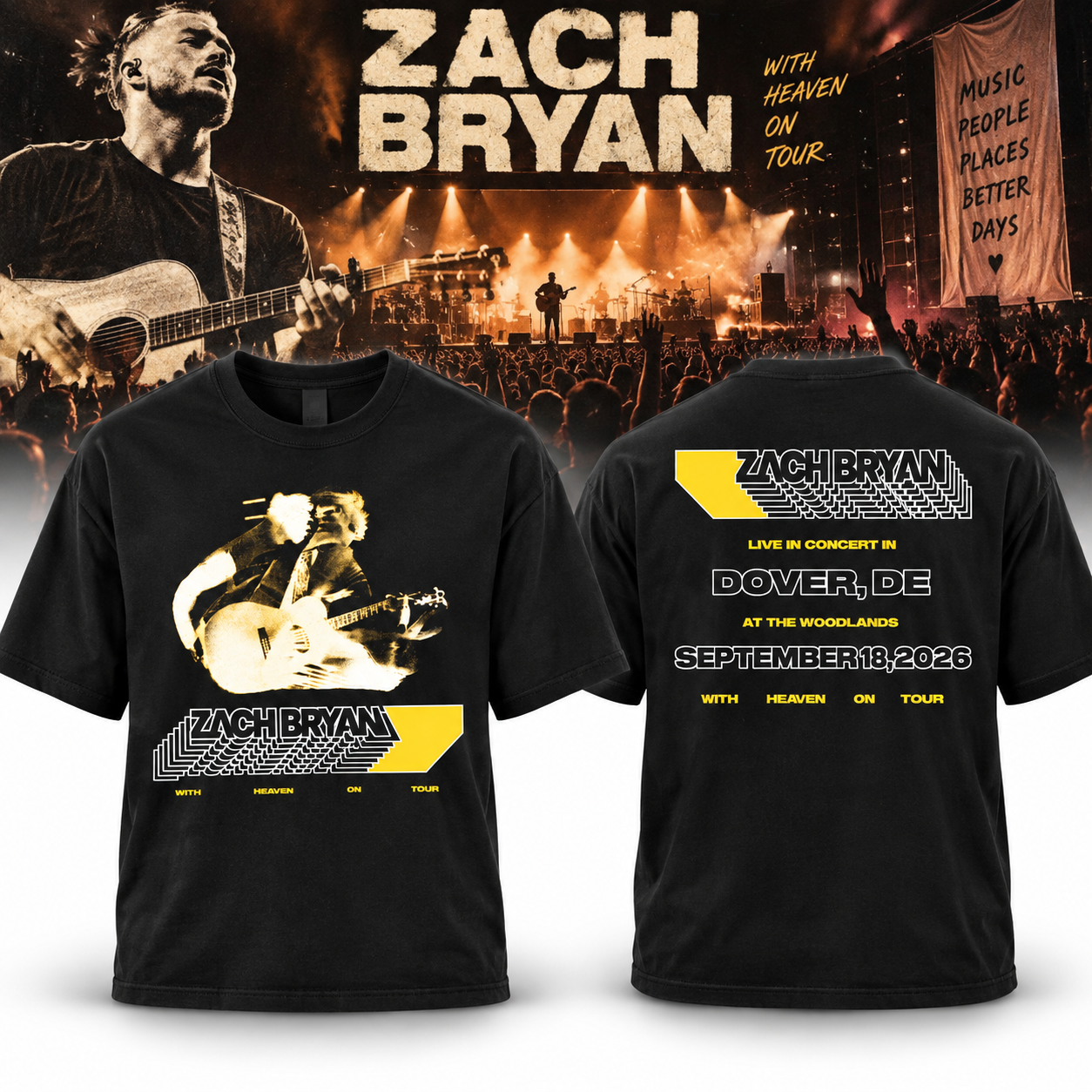 Zach Bryan Sep 18 2026 With Heaven On Tour The Woodlands Dover