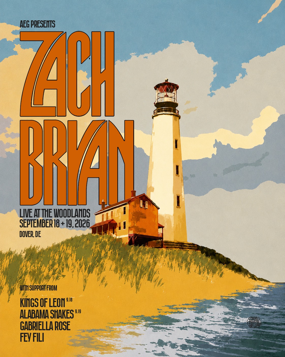 zach bryan with heaven on tour dover de the woodlands september 18 19 2026 poster tDhQq - merchtourboutique